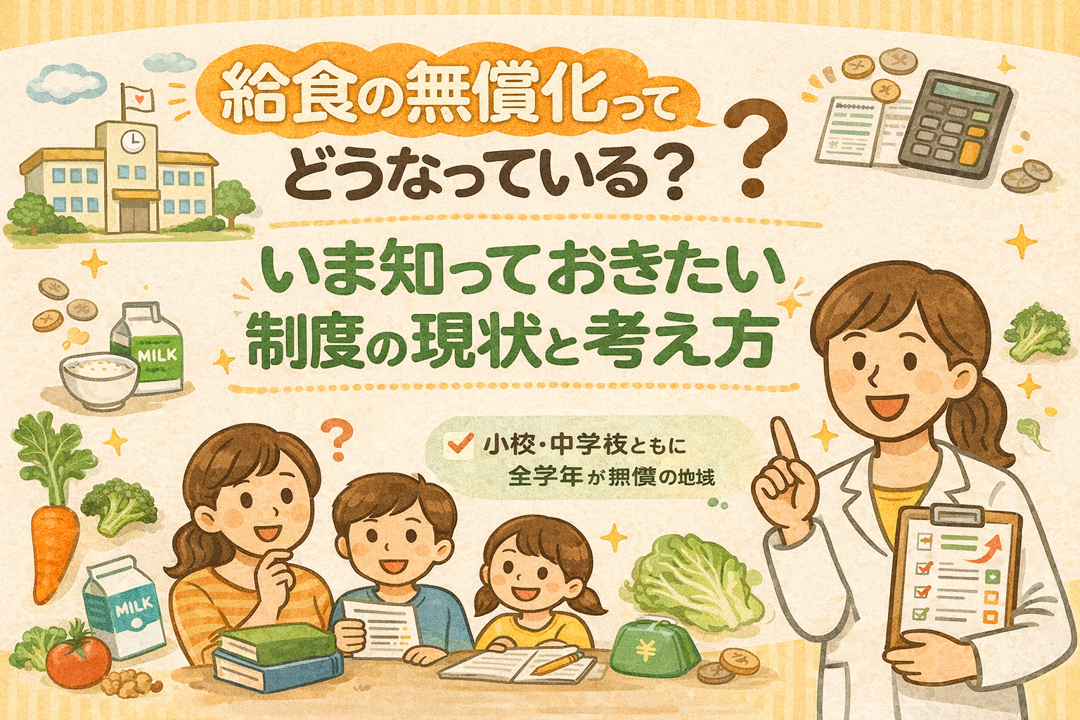 給食の無償化ってどうなっている？いま知っておきたい制度の現状と考え方
